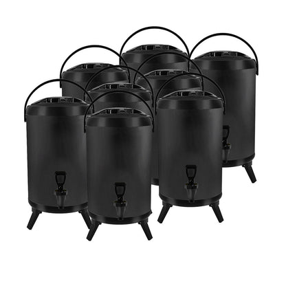 SOGA 8X 8L Stainless Steel Insulated Milk Tea Barrel Hot and Cold Beverage Dispenser Container with Faucet Black • LUZ-VICDispenser8LBLKX8