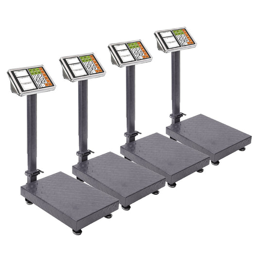 SOGA 4X 150kg Electronic Digital Platform Scale Computing Shop Postal Weight Black • LUZ-150kgPlatformScalesBlackX4
