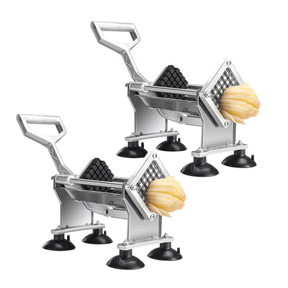 SOGA 2X Stainless Steel Potato Cutter Commercial-Grade French Fry and Fruit/Vegetable Slicer with 3 Blades • LUZ-PotatoCutterManualX2