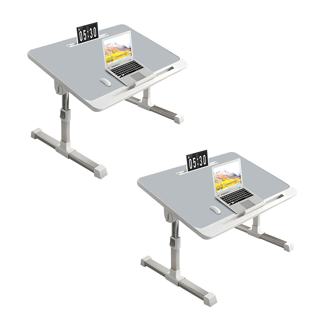 SOGA 2X 60X40cm Grey Small Laptop Bed Portable Foldable Study Table Adjustable • LUZ-BedTableA7X2
