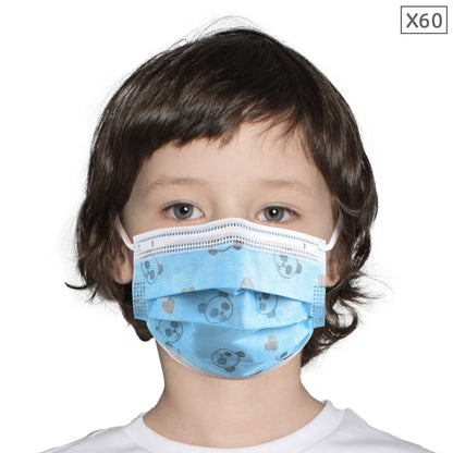 60 Pcs Anti Dust Filter Disposable Protective Sanitary Face Mask Kids • LUZ-KMaskX60