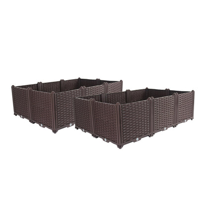 SOGA 2X 120cm Raised Planter Box Vegetable Herb Flower Outdoor Plastic Plants Garden Bed Deepen • LUZ-PlantBox6DX2