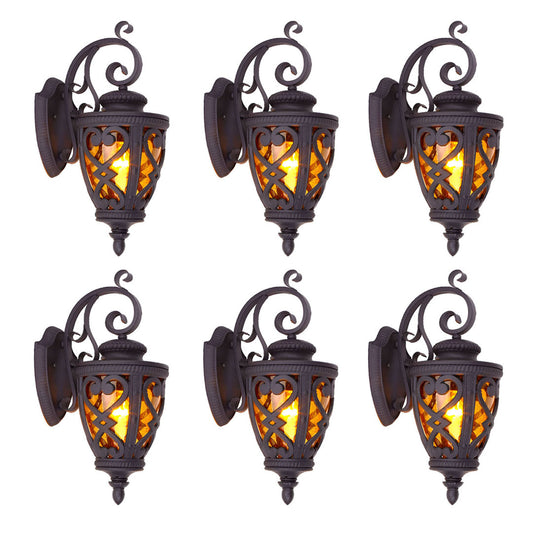 Vintage Lantern 6X 57cm Outdoor Antique Bronze Wall Sconce Classic Rustic Exterior Light Fixture • LUZ-Lamp301LgeX6