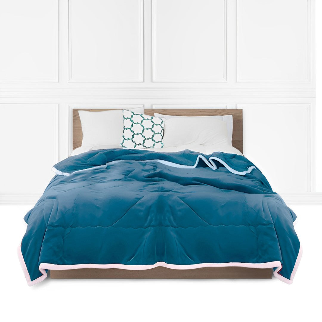 SOGA Lake Blue Throw Blanket Warm Cozy Double Sided Thick Flannel Coverlet Fleece Bed Sofa Comforter • LUZ-Blanket304