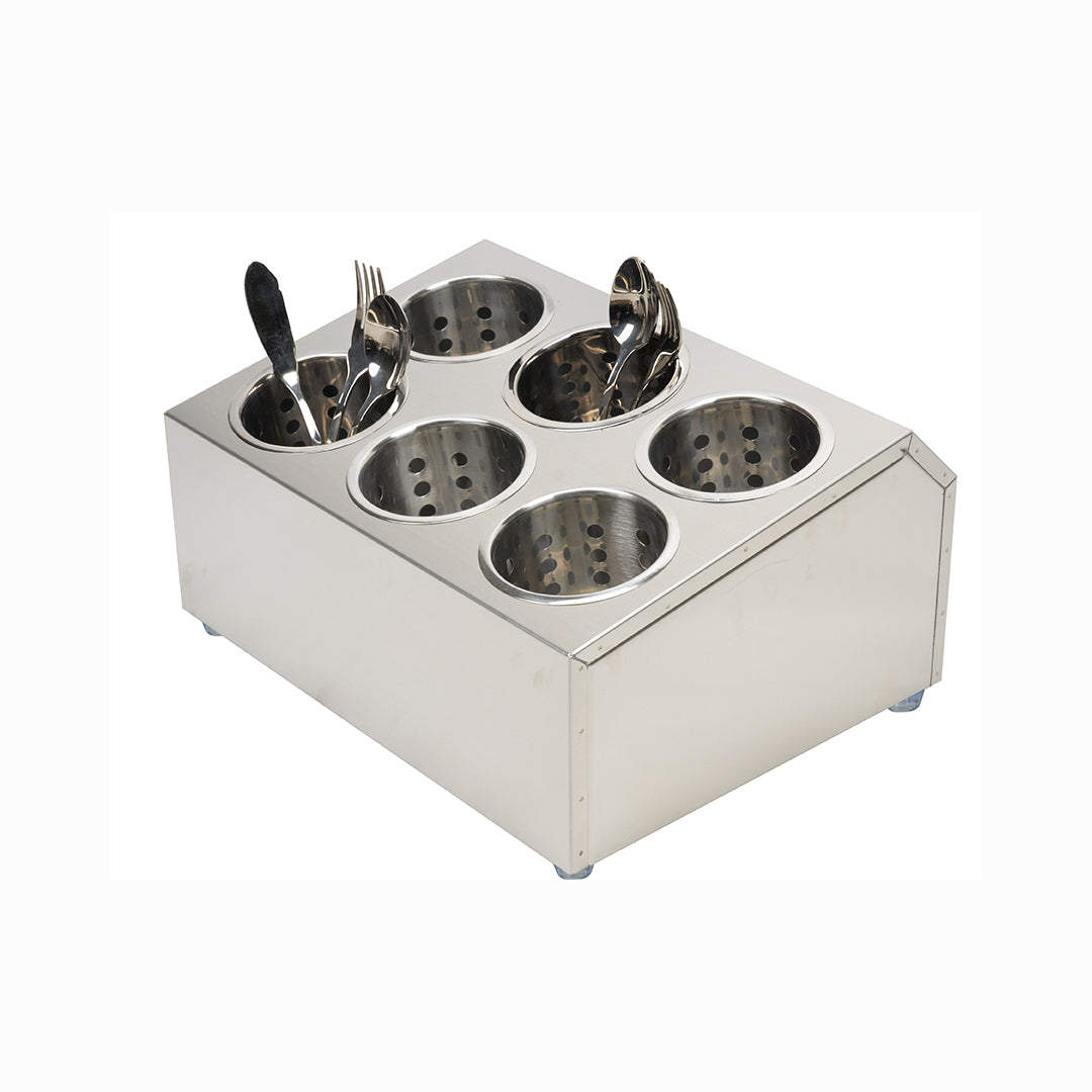 SOGA 18/10 Stainless Steel Commercial Conical Utensils Cutlery Holder with 6 Holes • LUZ-CutleryHolder4605