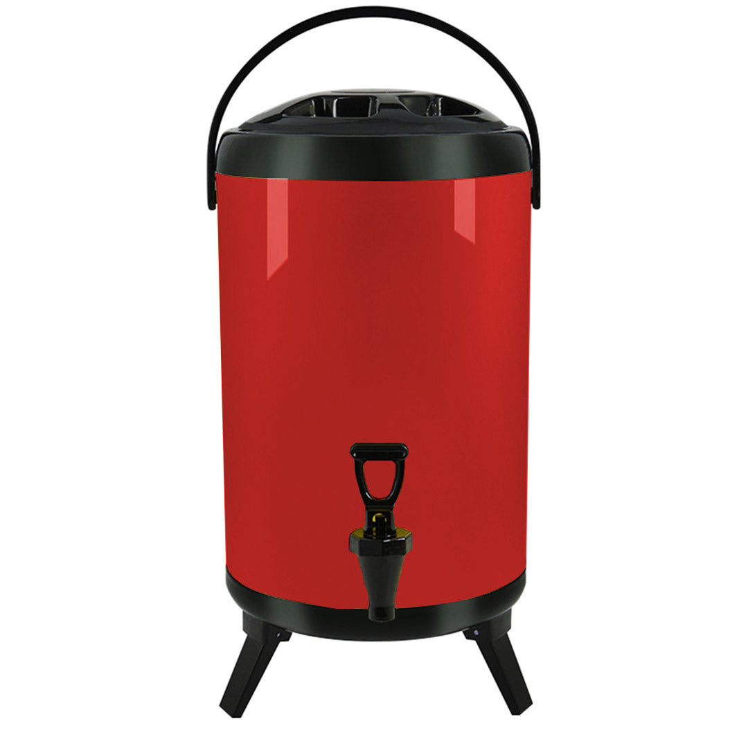 SOGA 18L Stainless Steel Insulated Milk Tea Barrel Hot and Cold Beverage Dispenser Container with Faucet Red • LUZ-VICDispenser18LRED