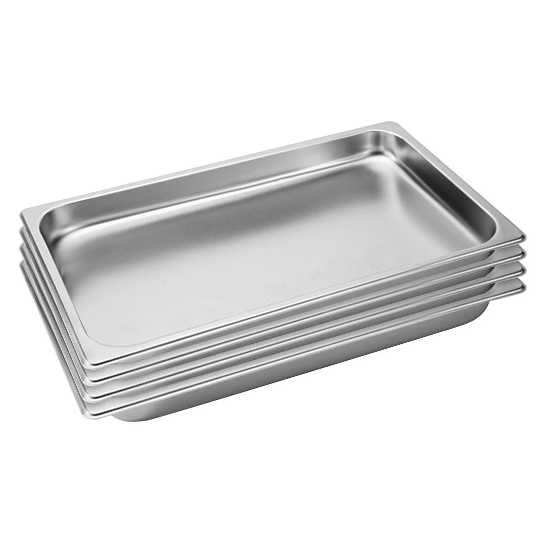 SOGA 4X Gastronorm GN Pan Full Size 1/1 GN Pan 4cm Deep Stainless Steel Tray • LUZ-GastronormPans5402X4A