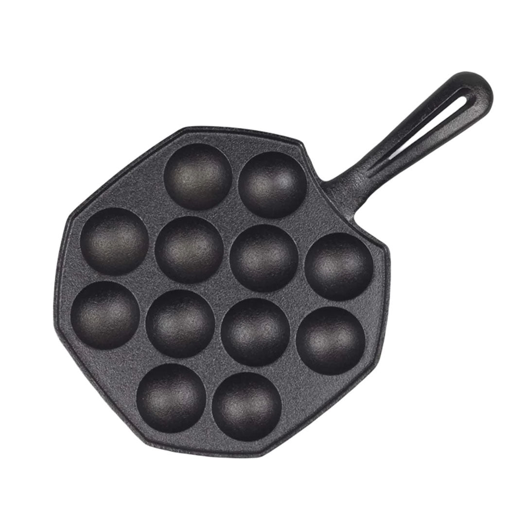 SOGA 18CM Cast Iron Takoyaki Fry Pan Octopus Balls Maker 12 Hole Cavities Grill Mold • LUZ-ZPaiB2