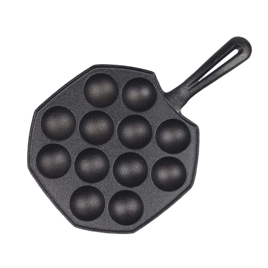 SOGA 18CM Cast Iron Takoyaki Fry Pan Octopus Balls Maker 12 Hole Cavities Grill Mold • LUZ-ZPaiB2