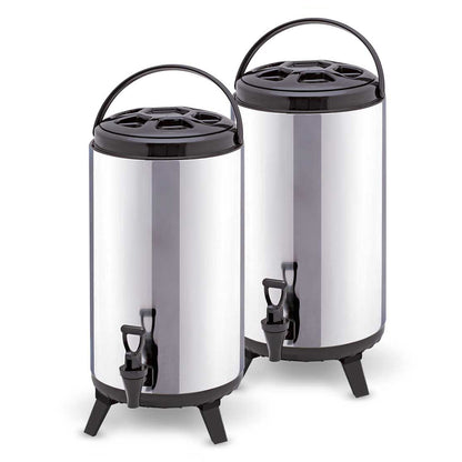 SOGA 2X 16L Portable Insulated Cold/Heat Coffee Tea Beer Barrel Brew Pot With Dispenser • LUZ-BeverageDispenser16LX2