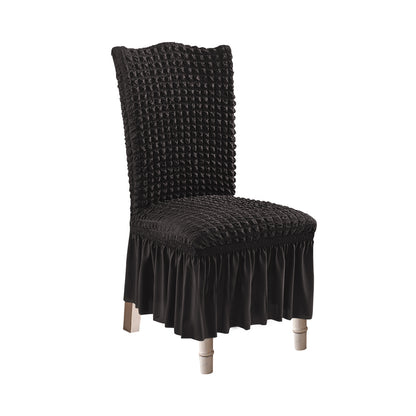 SOGA Black Chair Cover Seat Protector with Ruffle Skirt Stretch Slipcover Wedding Party Home Decor • LUZ-Chaircov26F