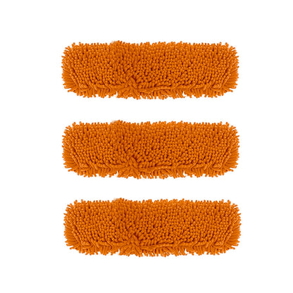 SOGA 3X 50x12 Orange Microfiber Flat Mop Floor Cleaning Pads Rotating Dust Remover • LUZ-MopHead50cmX3