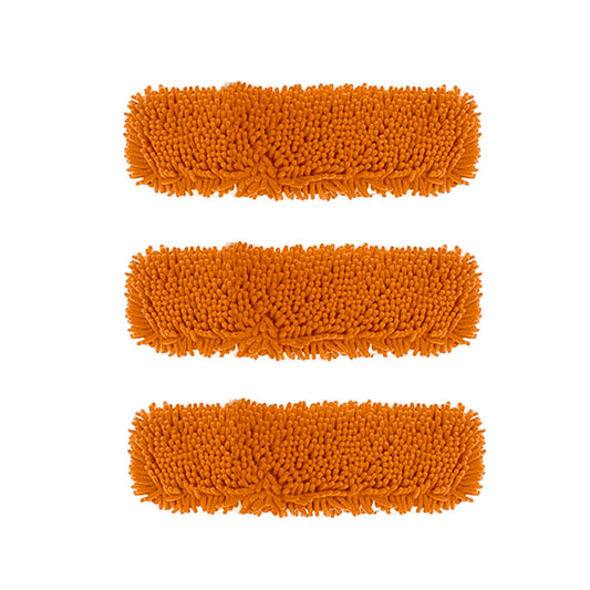 SOGA 3X 50x12 Orange Microfiber Flat Mop Floor Cleaning Pads Rotating Dust Remover • LUZ-MopHead50cmX3