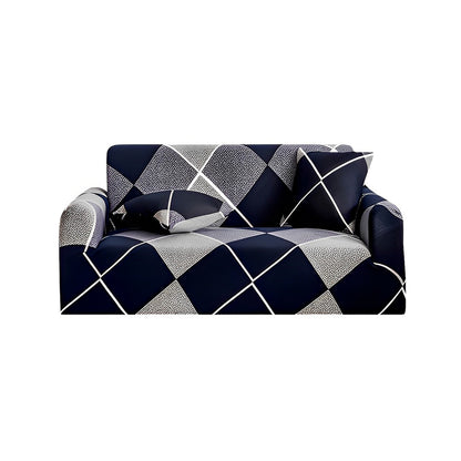 SOGA 2-Seater Checkered Sofa Cover Couch Protector High Stretch Lounge Slipcover Home Decor • LUZ-SofaCov222