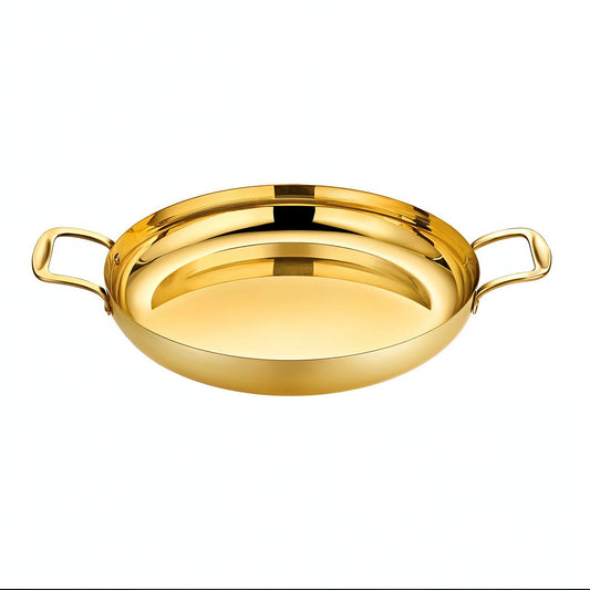 SOGA 36cm Flat Base Seafood Dry Pot in Elegant Gold Color with Durable for Kitchen Essential • LUZ-VICSoupPot32