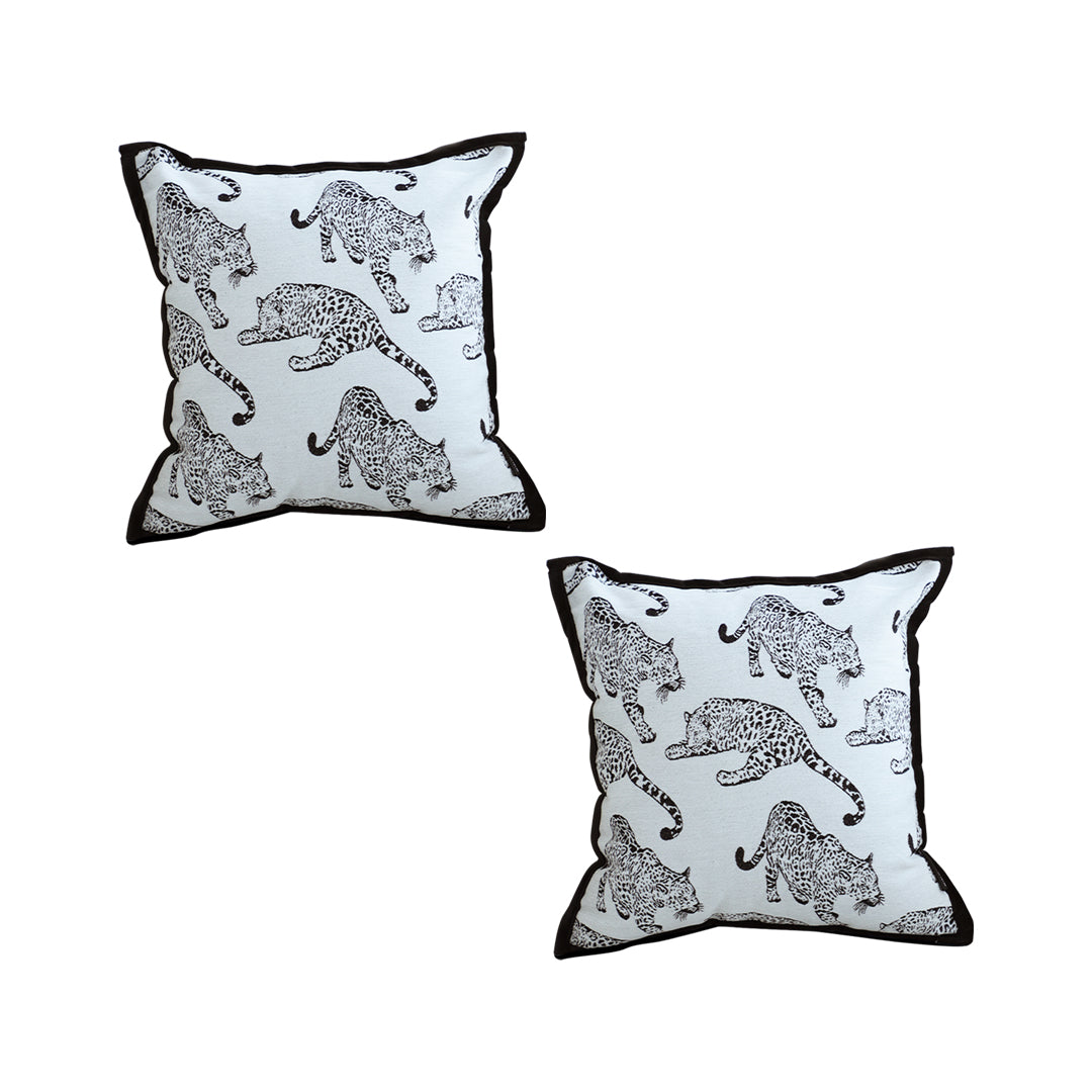 SOGA 2X 45cm Throw Pillow White & Black Leopard Light Luxury Decorative Cushion for Living Room • LUZ-FrenchCushion295X2