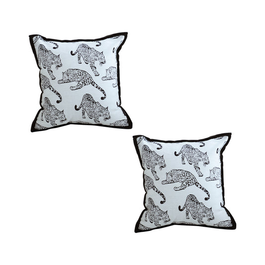 SOGA 2X 45cm Throw Pillow White & Black Leopard Light Luxury Decorative Cushion for Living Room • LUZ-FrenchCushion295X2