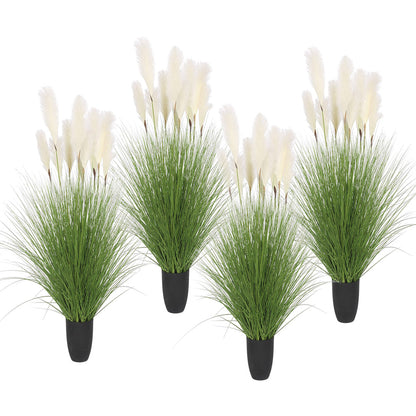 SOGA 4X 110cm Artificial Indoor Potted Reed Bulrush Grass Tree Fake Plant Simulation Decorative • LUZ-APlantFH6022X4