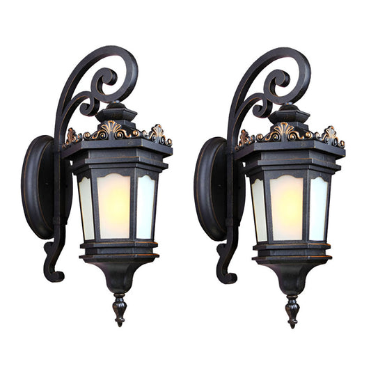 Vintage Lantern 2X 62cm Wall Light Elegant Aluminum & Glass Design Classic Outdoor Lighting Rustic Vintage Style • LUZ-Lamp320M2X2