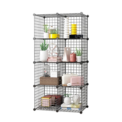 SOGA Black Portable 8-Cube Storage Organiser Foldable DIY Modular Grid Space Saving Shelf • LUZ-NetBox2008