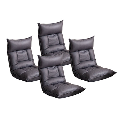 SOGA 4X Grey Lounge Recliner Lazy Sofa Bed Tatami Cushion Collapsible Backrest Seat Home Office Decor • LUZ-LoungeC3809X4