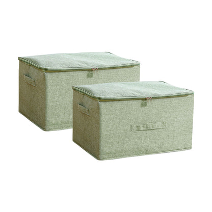 SOGA 2X Green Large Portable Double Zipper Storage Box Moisture Proof Clothes Basket Foldable Home Organiser • LUZ-SBox028X2