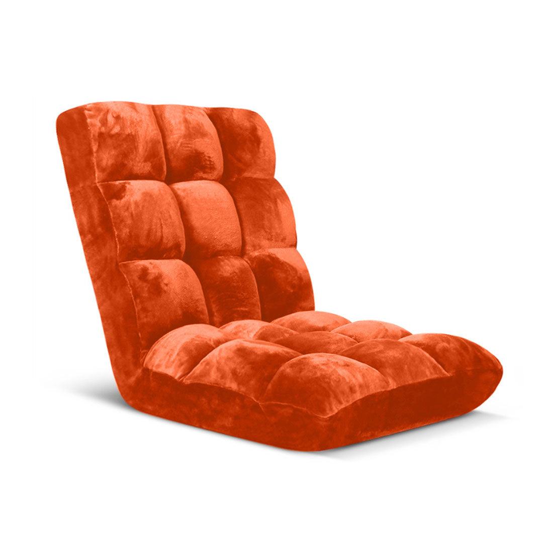 SOGA Floor Recliner Folding Lounge Sofa Futon Couch Folding Chair Cushion Orange • LUZ-LoungeChairOrange
