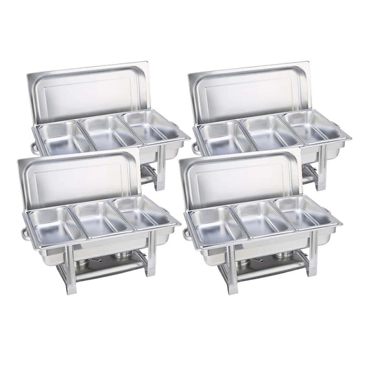 SOGA 4X Stainless Steel Chafing Triple Tray Catering Dish Food Warmer • LUZ-ChafingDish56083X4