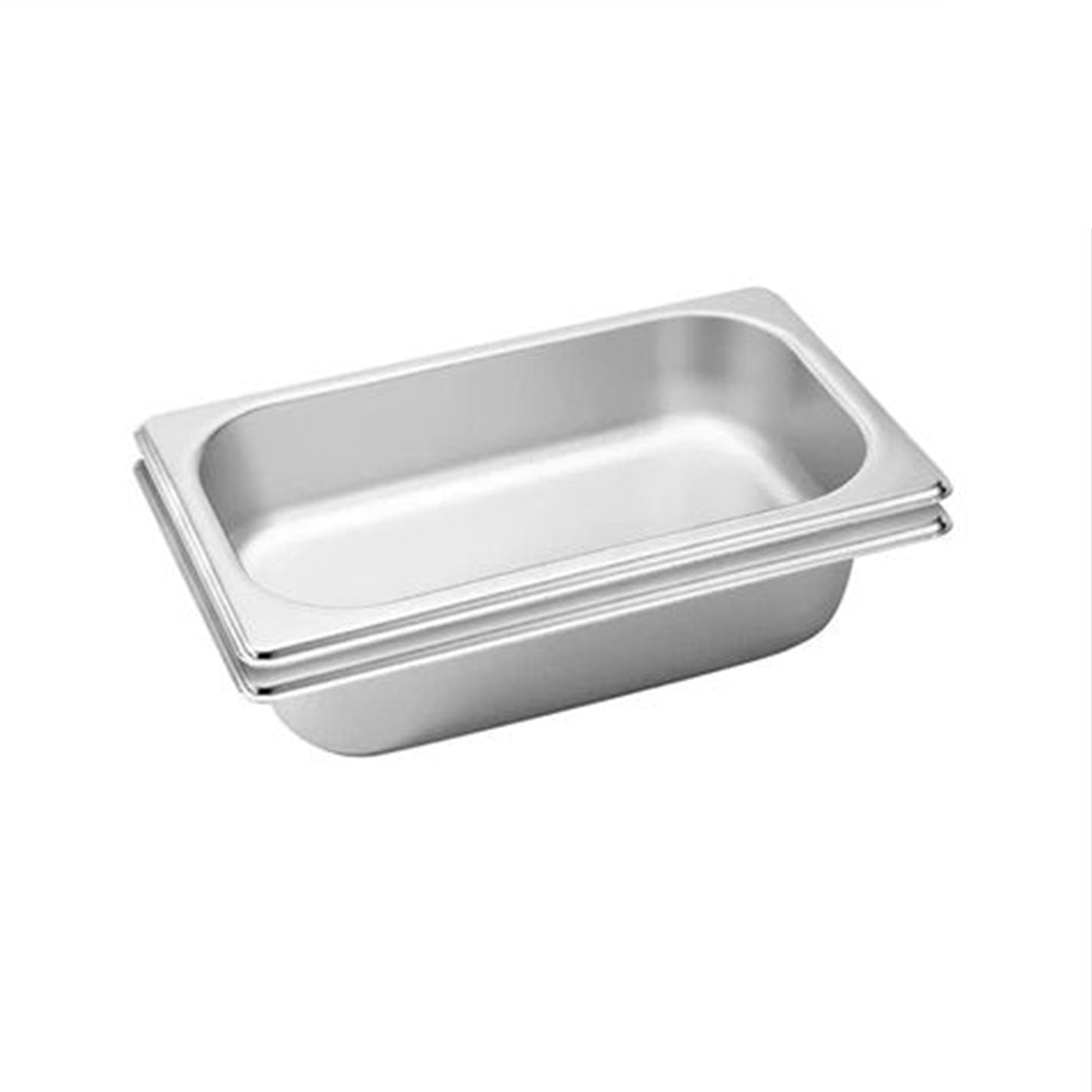 SOGA 2X Gastronorm GN Pan Full Size 1/3 GN Pan 6.5 cm Deep Stainless Steel Tray • LUZ-GastronormPans5415X2A
