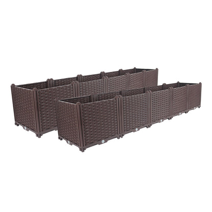 SOGA 2X 200cm Raised Planter Box Vegetable Herb Flower Outdoor Plastic Plants Garden Bed Deepen • LUZ-PlantBox5BX2