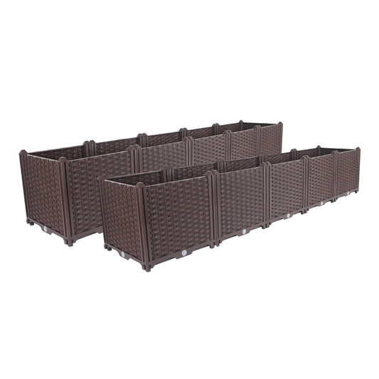 SOGA 2X 200cm Raised Planter Box Vegetable Herb Flower Outdoor Plastic Plants Garden Bed Deepen • LUZ-PlantBox5BX2