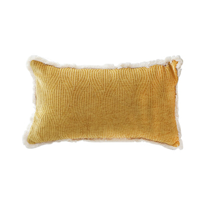 SOGA 35cm Throw Pillow Turmeric Yellow Aesthetic Chenille Texture for Home Decor • LUZ-FrenchCushion314