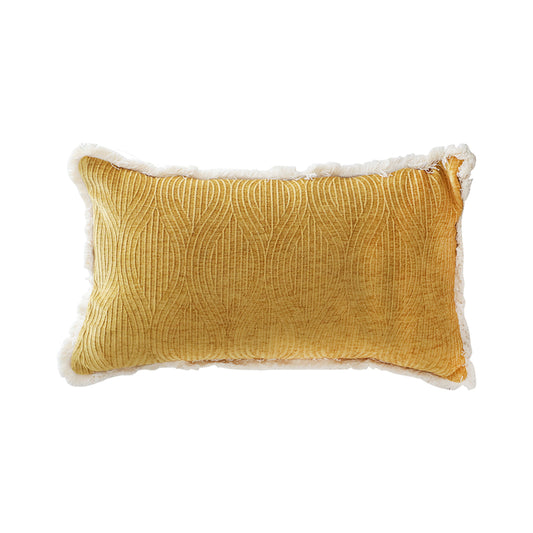 SOGA 35cm Throw Pillow Turmeric Yellow Aesthetic Chenille Texture for Home Decor • LUZ-FrenchCushion314