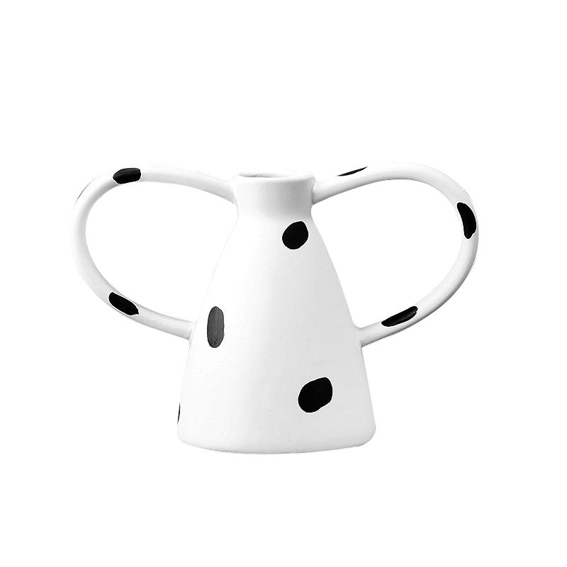 SOGA 23.5x11cm Ornament Vase with Polka Dot Handicraft Decorations in Living Room Home Decor • LUZ-Ornament2918