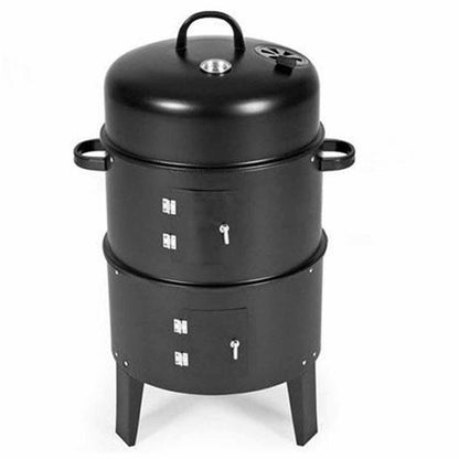 SOGA 3 In 1 Barbecue Smoker Outdoor Charcoal BBQ Grill Camping Picnic Fishing • LUZ-CharcoalBBQSmoker