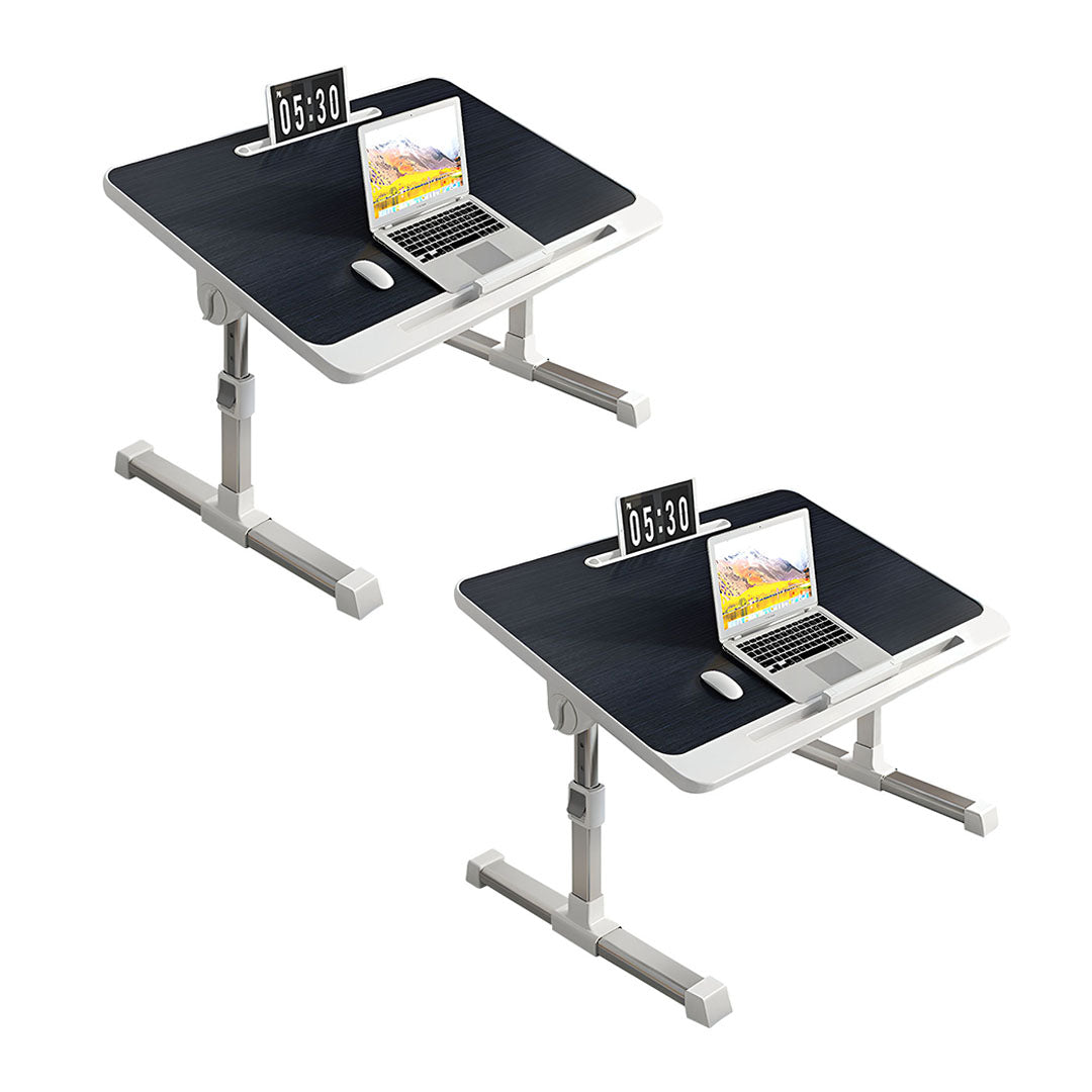 SOGA 2X 60X40cm Black Small Laptop Bed Portable Foldable Study Table Adjustable • LUZ-BedTableA8X2