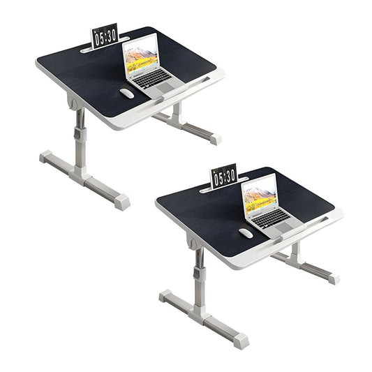 SOGA 2X 60X40cm Black Small Laptop Bed Portable Foldable Study Table Adjustable • LUZ-BedTableA8X2