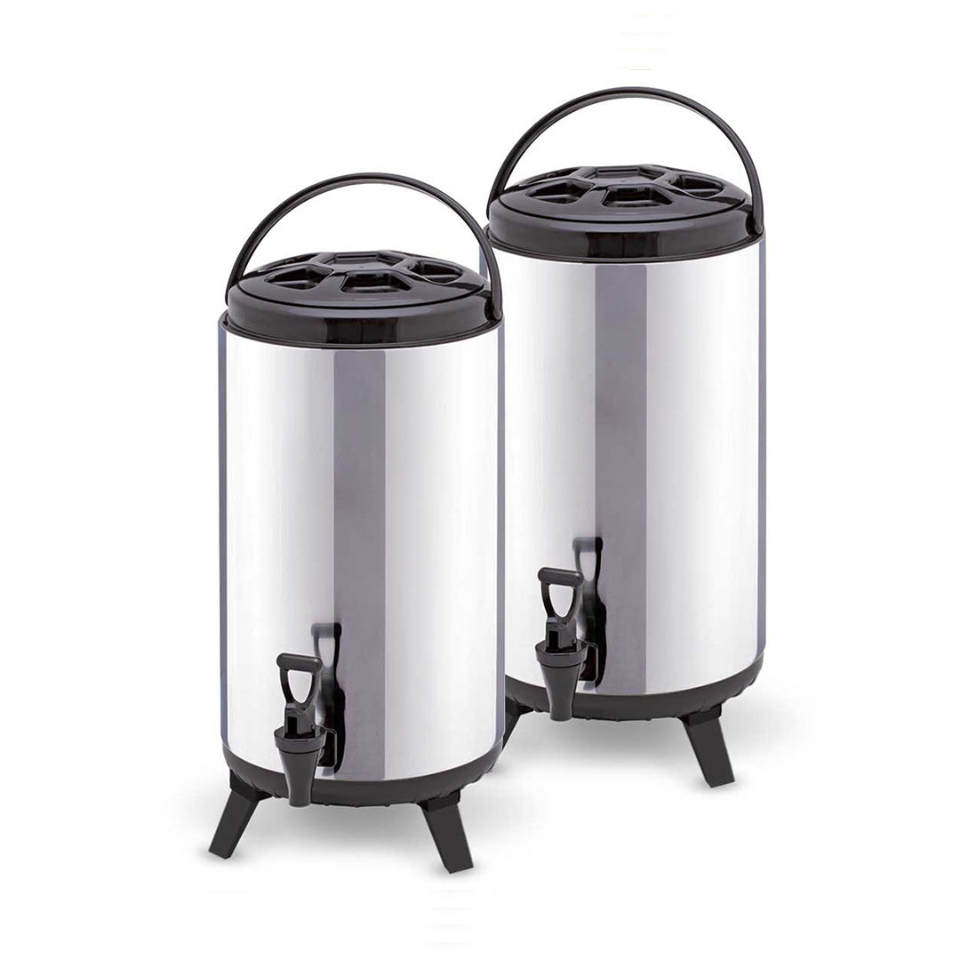 SOGA 2X 10L Portable Insulated Cold/Heat Coffee Tea Beer Barrel Brew Pot With Dispenser • LUZ-BeverageDispenser10LX2