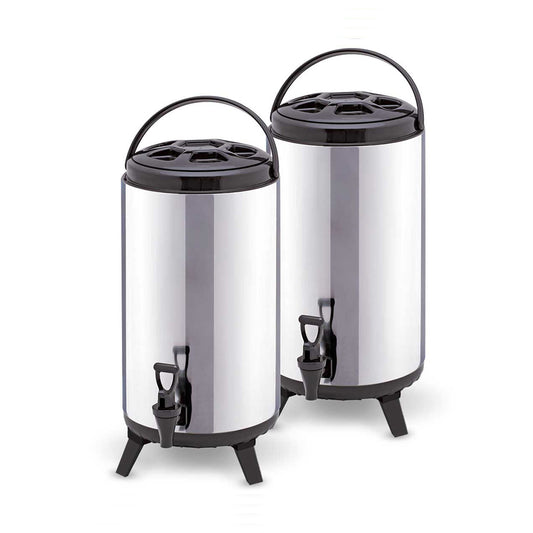 SOGA 2X 10L Portable Insulated Cold/Heat Coffee Tea Beer Barrel Brew Pot With Dispenser • LUZ-BeverageDispenser10LX2