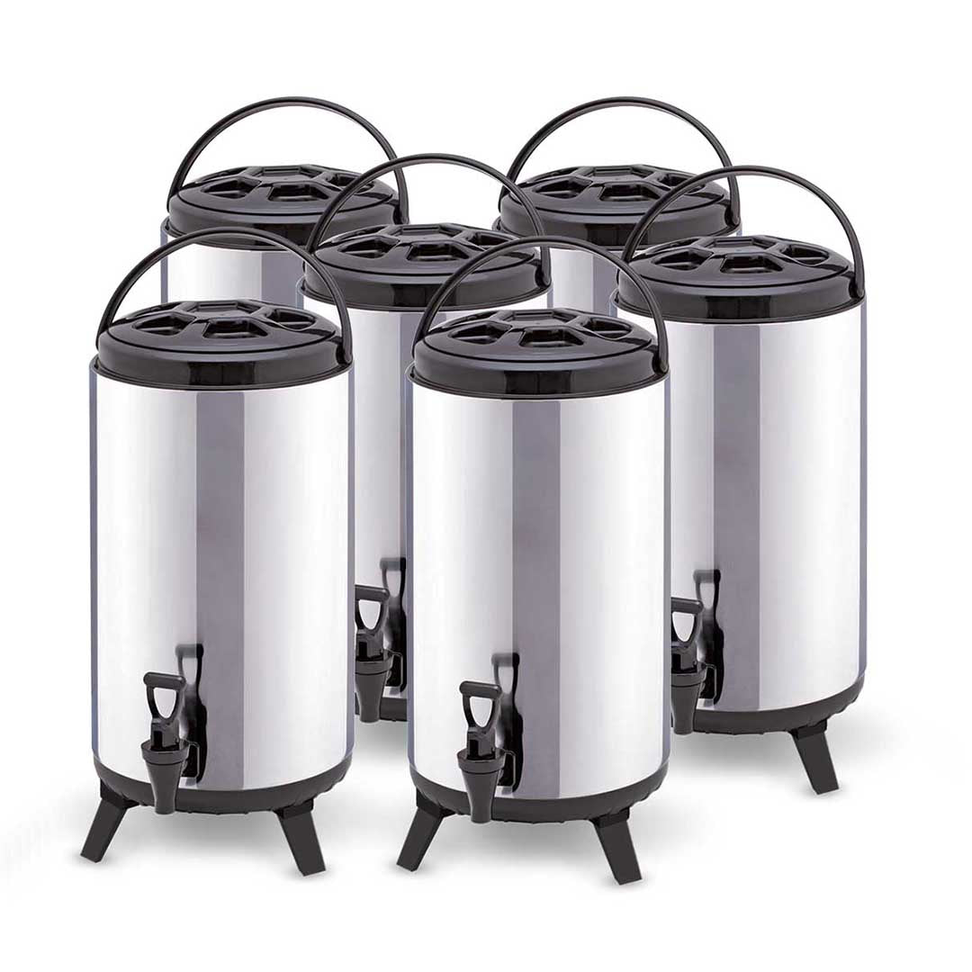 SOGA 6X 8L Portable Insulated Cold/Heat Coffee Tea Beer Barrel Brew Pot With Dispenser • LUZ-BeverageDispenser8LX6