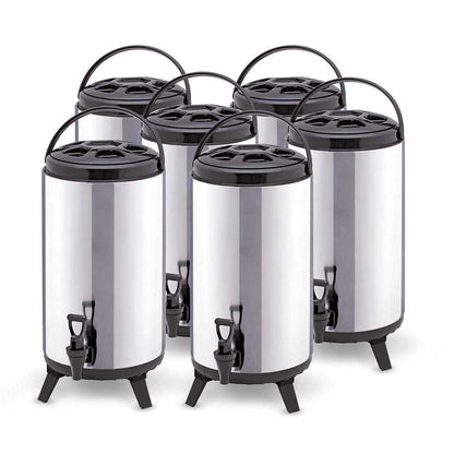 SOGA 6X 8L Portable Insulated Cold/Heat Coffee Tea Beer Barrel Brew Pot With Dispenser • LUZ-BeverageDispenser8LX6
