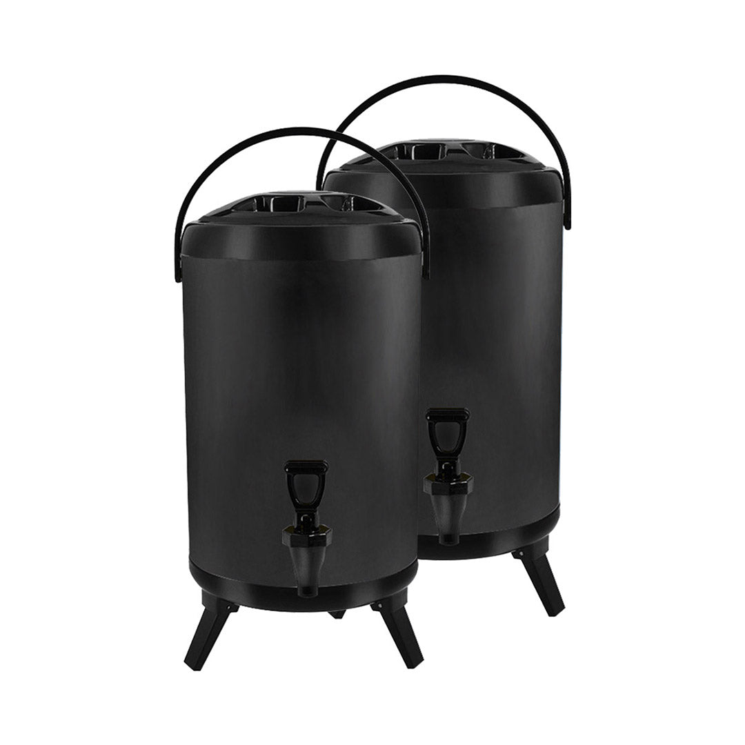 SOGA 2X 8L Stainless Steel Insulated Milk Tea Barrel Hot and Cold Beverage Dispenser Container with Faucet Black • LUZ-VICDispenser8LBLKX2