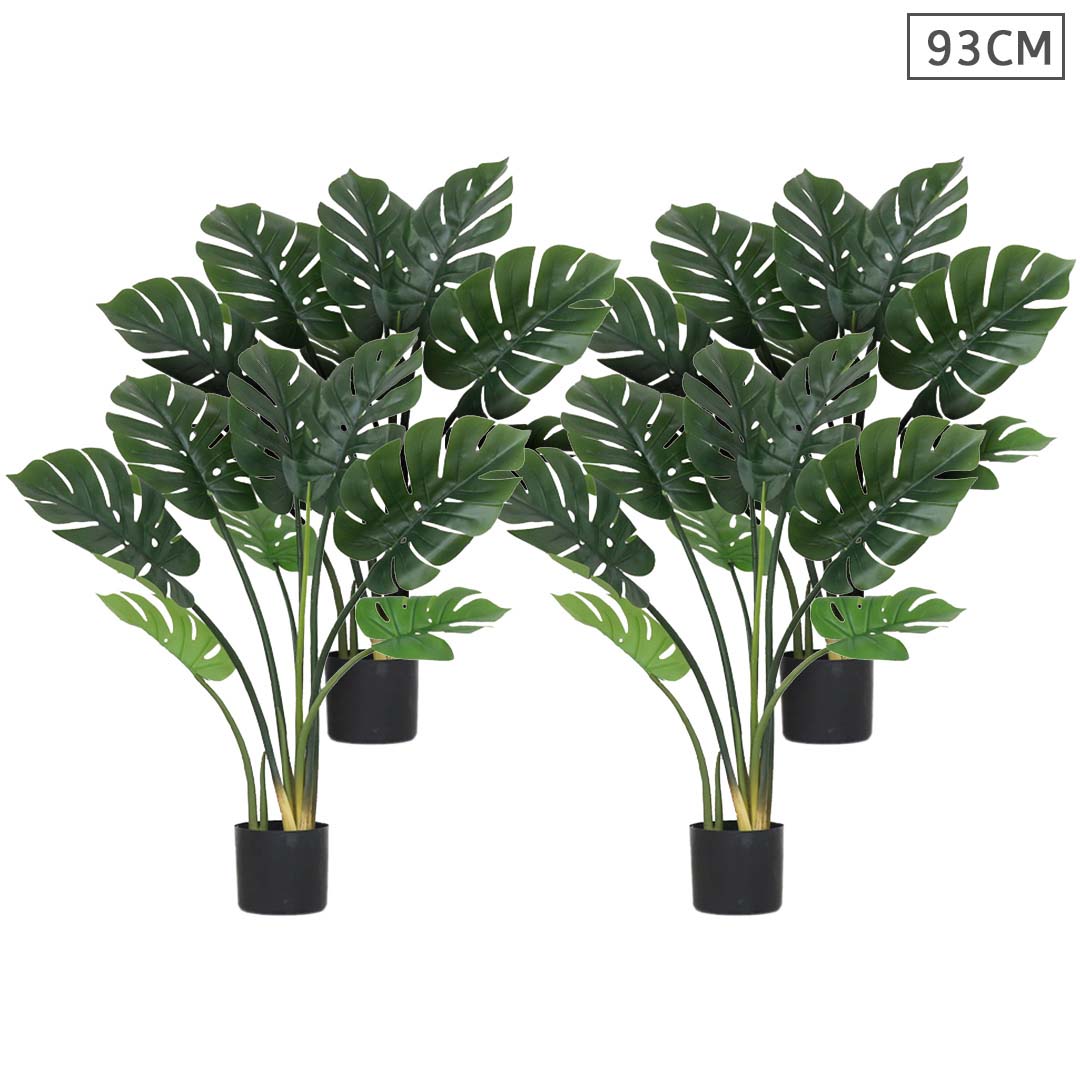 SOGA 4X 93cm Artificial Indoor Potted Turtle Back Fake Decoration Tree Flower Pot Plant • LUZ-APlantFHGP9308X4