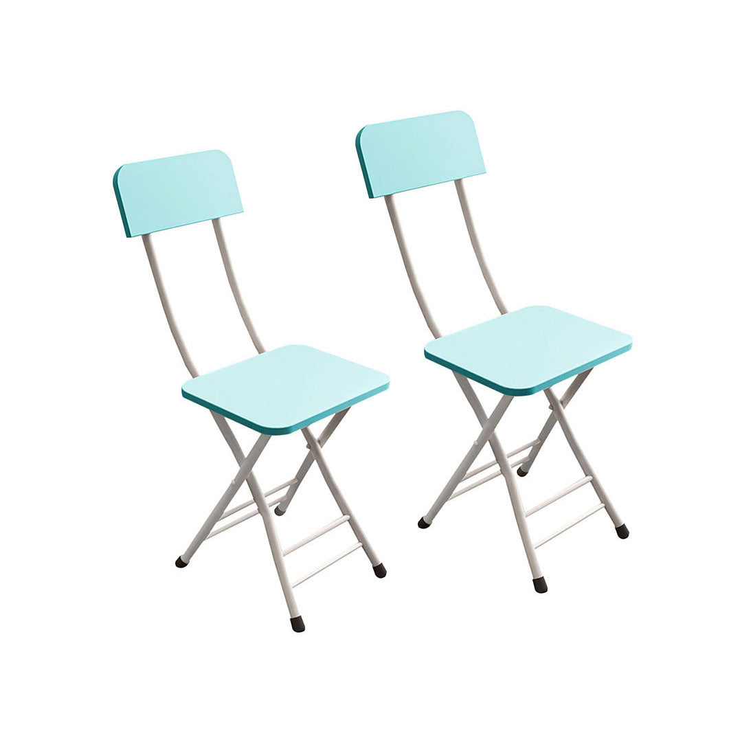 SOGA Blue Foldable Chair Space Saving Lightweight Portable Stylish Seat Home Decor Set of 2 • LUZ-ChairAS716