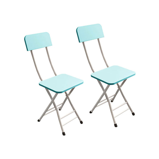 SOGA Blue Foldable Chair Space Saving Lightweight Portable Stylish Seat Home Decor Set of 2 • LUZ-ChairAS716