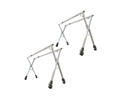 SOGA 2X 1.6m Portable Standing Clothes Drying Rack Foldable Space-Saving Laundry Holder with Wheels • LUZ-BSXG2514X2