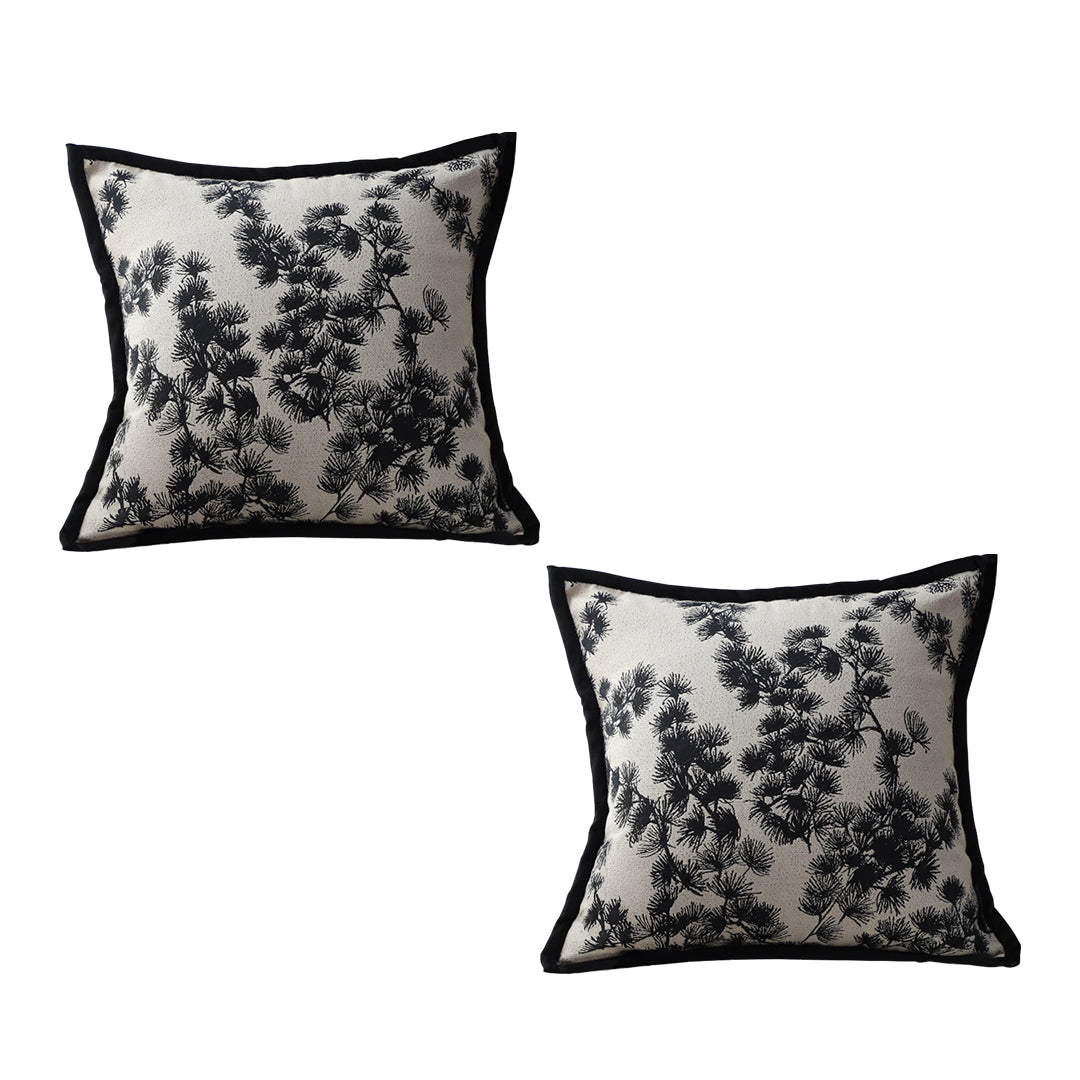 SOGA 2X 45cm Throw Pillow Black and White Wide Border Square Pillow Stylish Decorative Cushion Living Room • LUZ-FrenchCushion304X2