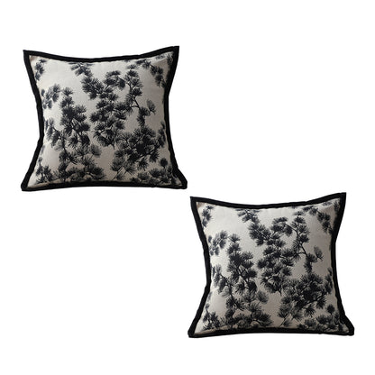 SOGA 2X 45cm Throw Pillow Black and White Wide Border Square Pillow Stylish Decorative Cushion Living Room • LUZ-FrenchCushion304X2