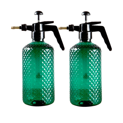 SOGA 2X 2 Liter Mist Water Spray Bottle Hand Held Pressure Adjustable Nozzle with Top Pump Indoor Outdoor Gardening • LUZ-SparyB001X2