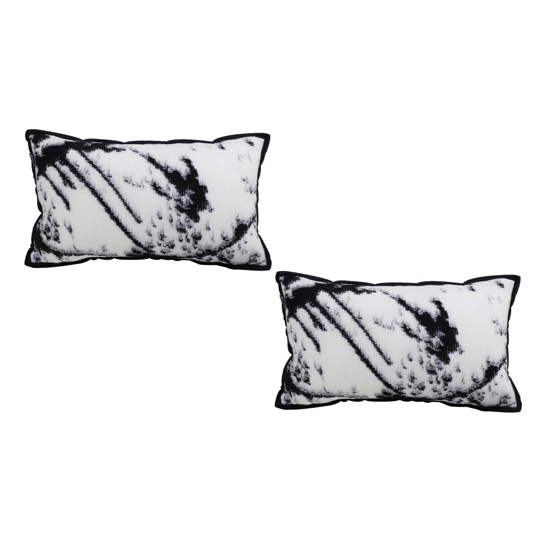 SOGA 2X 35cm Throw Pillow  Black and White Leopard Thick Premium Polyester Fiber for Home Decor • LUZ-FrenchCushion324X2